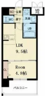 スプランディッド中之島WEST【11階】の間取り