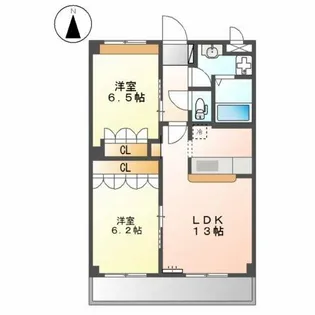 2LDKの間取り画像