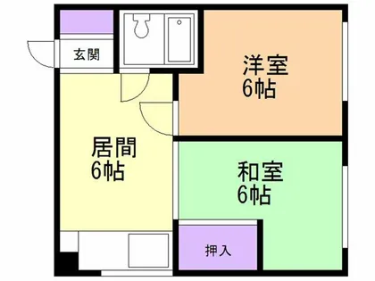 室蘭中島町ハウス【405号室】の間取り