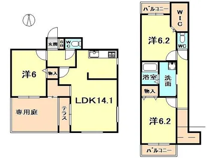 パークコート樋之池【1階】の間取り