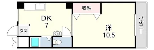 コーポ甲南【1階】の間取り