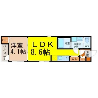 ハーモニーテラス岩塚町【301号室】の間取り