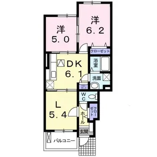 ル・プラシード B【1階】の間取り