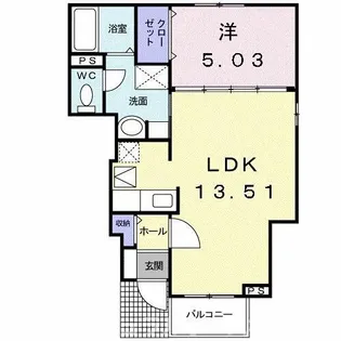 アラ・ピエス【1階】の間取り