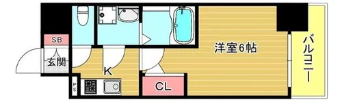 エスリード大阪ドームCERCA【403号室】の間取り