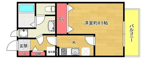 シャトー弁天参番館【907号室】の間取り