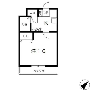 ワンルーム草津西矢倉【1階】の間取り