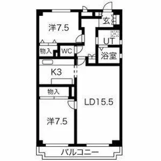 ルミナス山手【1階】の間取り