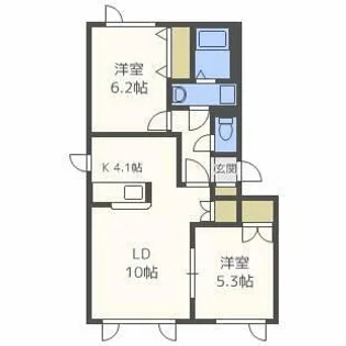 CALM COURT I【102号室】の間取り