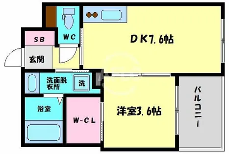アリス・マナーガーデン谷町【2階】の間取り