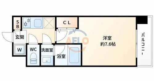 レジディア新大阪【13階】の間取り