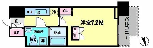 セレニテ難波プリエ【15階】の間取り