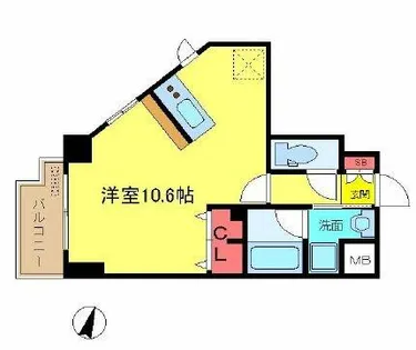 クオーレ靭公園【4階】の間取り