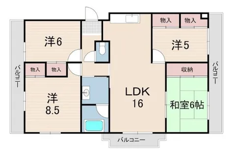 フェルザ西宮【5階】の間取り
