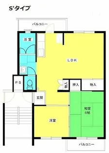 公社賃貸SMALIO 高倉台【2-110号室】の間取り