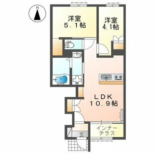 松原市丹南新築アパートⅡ期【1階】の間取り