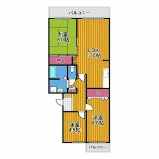 ユージィーコート巽【2階】の間取り