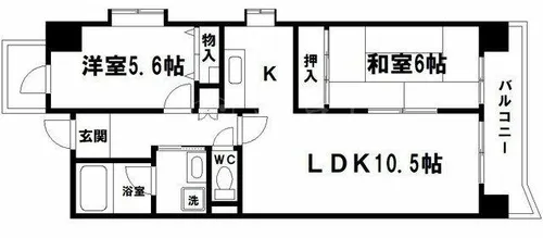 グレイスコート上本町【6階】の間取り