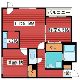 レジデンス月寒【406号室】の間取り