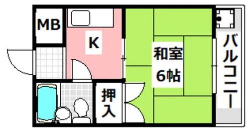 バンブーハイツ【3階】の間取り