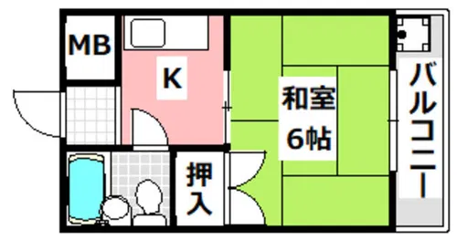 バンブーハイツ【3階】の間取り