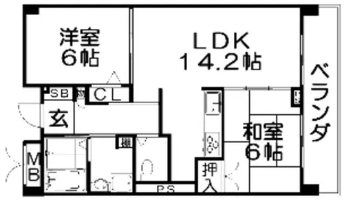フランスラージュ枚方【3階】の間取り