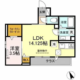 ルミエール・ドゥ・ソレイユ【1階】の間取り