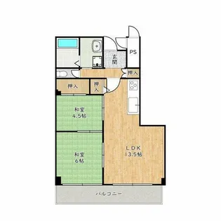 大阪府堺市中区深阪2丁【マンション】の間取り