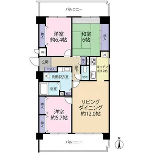 ネオハイツ桜井A棟(0005156)【2階】の間取り
