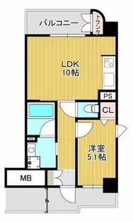 ふぁみ~ゆ日本橋Ⅱ【1001号室】の間取り