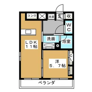 ビブレにししろ【5階】の間取り
