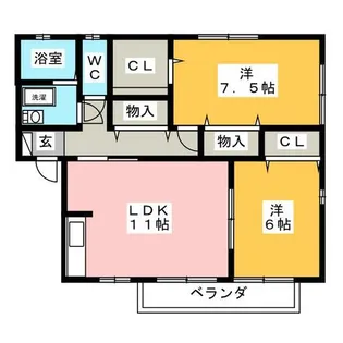 グランヴェール A棟【1階】の間取り