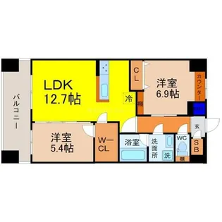 ヴィルクレア桜山【12階】の間取り