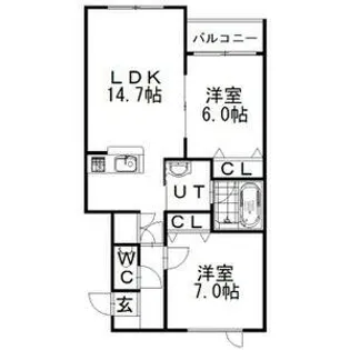 リッチオーク屯田B【108号室】の間取り