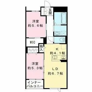 ティーメゾン グリシーヌN【1階】の間取り