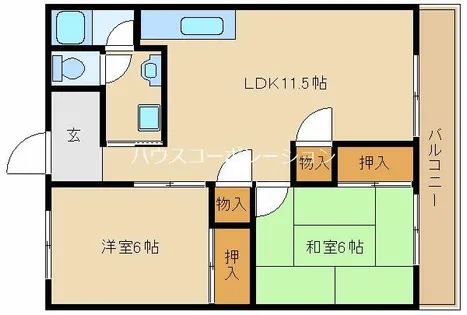 ハイツ八興【4階】の間取り
