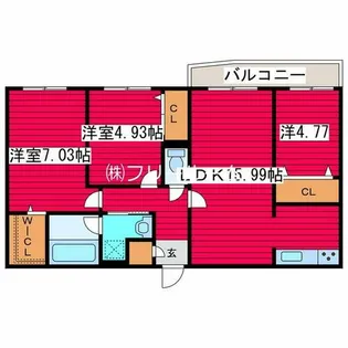 グランドサクセス中央通【2階】の間取り