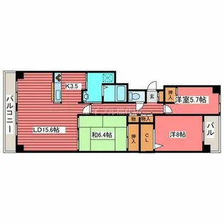 リーベンデール月寒中央【13階】の間取り