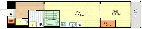 Alivis新町【7階】の間取り