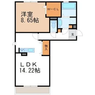 シャイニー花ノ樹【201号室】の間取り