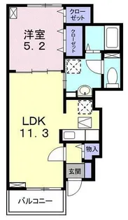 ル フィオーレ【1階】の間取り