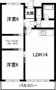 ハイツリバーサイド【6B号室】の間取り