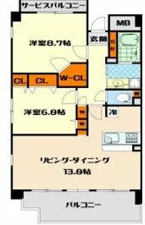 メゾングランプレール【3階】の間取り