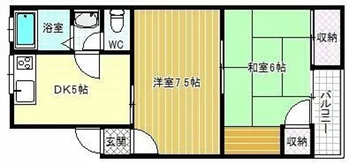 羽曳が丘ハイコーポⅡ棟【2階】の間取り