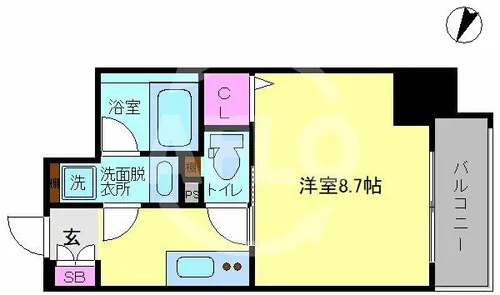 アスラン江戸堀【10階】の間取り