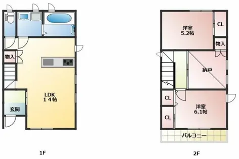 愛知県豊川市豊川町伊呂通【一戸建】の間取り