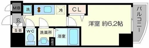 プレサンス北堀江【10階】の間取り