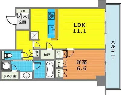 ザ・パークハウス神戸ハーバーランドタワー【1409号室】の間取り