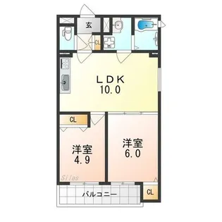 CASA CALMA菱木【1階】の間取り