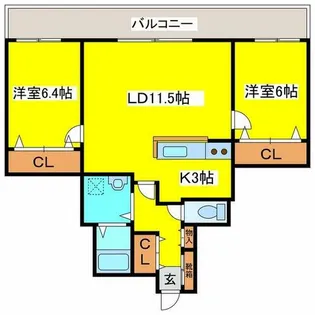 エクセランノール【502号室】の間取り